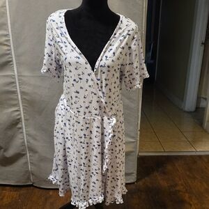 Rue+ Floral V-Neck Wrap Dress